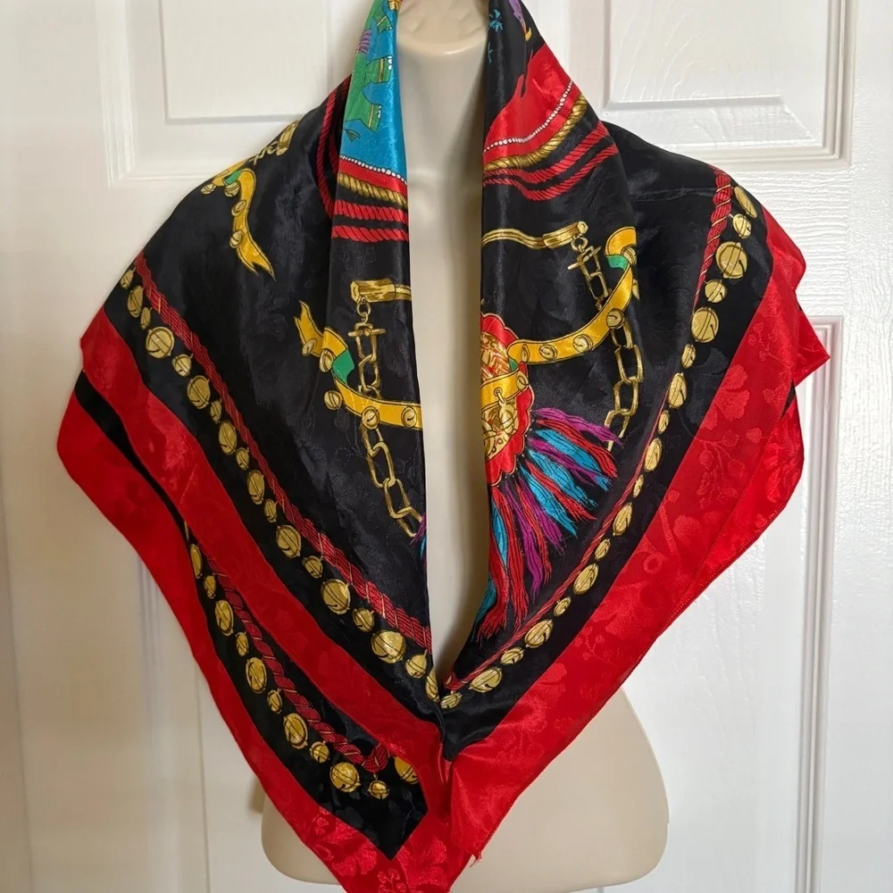 Bold Colored Scarf w/ Elephant